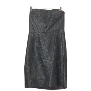 Shoshanna Metallic Black Brocade Strapless Mini Dress Sz. 6